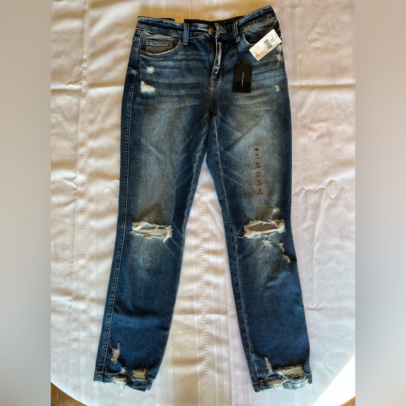 NWT Flying Monkey Mid-Rise Ankle Straight Jean Stretch Denim Women’s Siz… - Picture 6 of 13